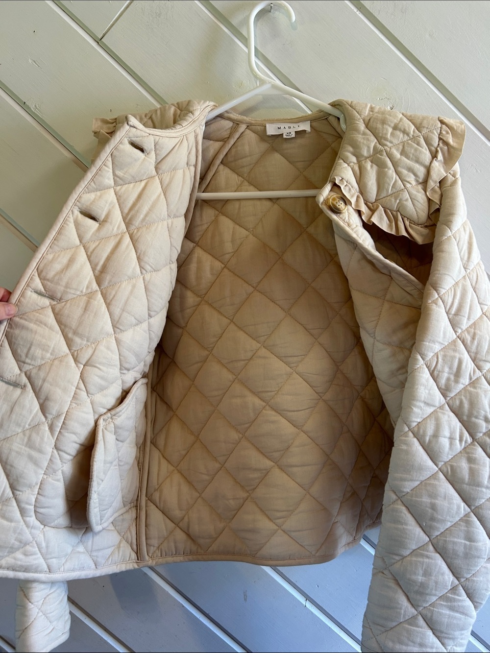MABLE Quilted Ruffle Collar Jacket - Picture 10 of 12